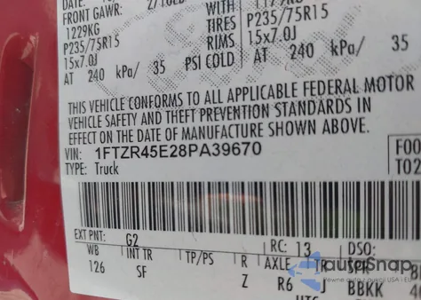 2008 Ford Ranger Fx4 Off-Road/Sport/Xlt from USA, damaged, VIN 1FTZR45E28PA39670